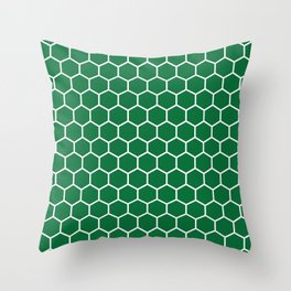 Honeycomb (White & Olive Pattern) Throw Pillow