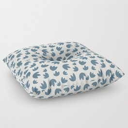 Flower Bulb - 01 - Inky Blue on Alabaster White Floor Pillow