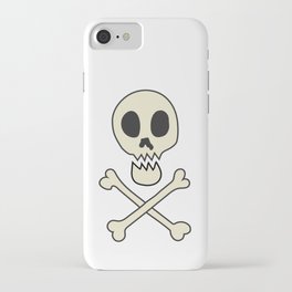 Skull & Crossbones on orange iPhone Case