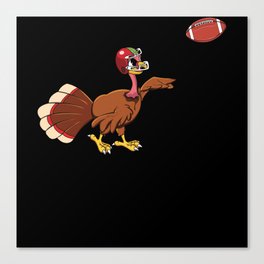 Turkey Football Game Player Fall Thanksgiving Canvas Print