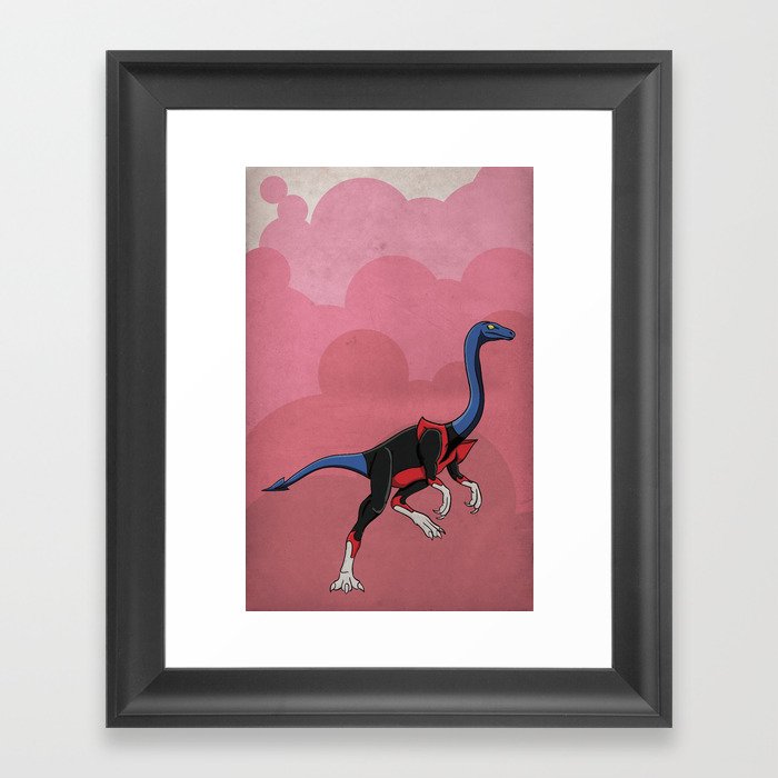Nightcrawlimimus - Superhero Dinosaurs Series Framed Art Print