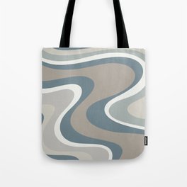 Retro Dream Abstract Swirl Pattern in Neutral Blue Grey and Taupe Tote Bag