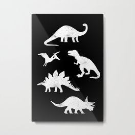 Dinosaurs on Black Metal Print | Dinosaurs, Dinosaur, Dino Decor, Dinosaur Theme, Black And White, Graphicdesign, Dinosaur Pattern, Dinosaur Art, Stegosaurus, Dinosaur Decor 