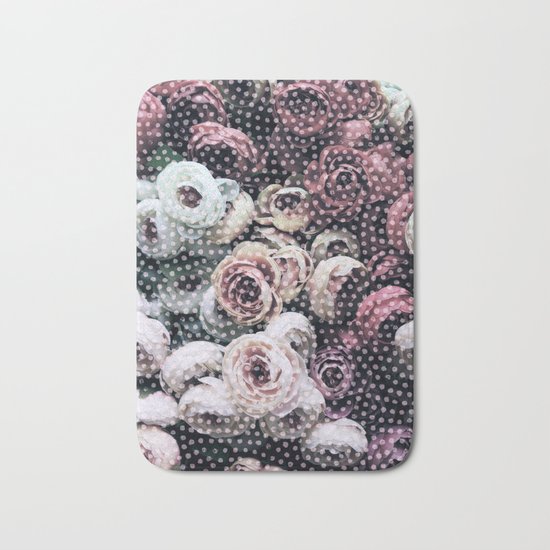 Flowers with Polka Dots Bath Mat