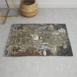 Steampunk Space Transport Area & Throw Rug