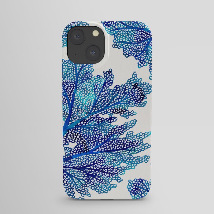 Sea Fan Coral – Blue Ombré iPhone Case