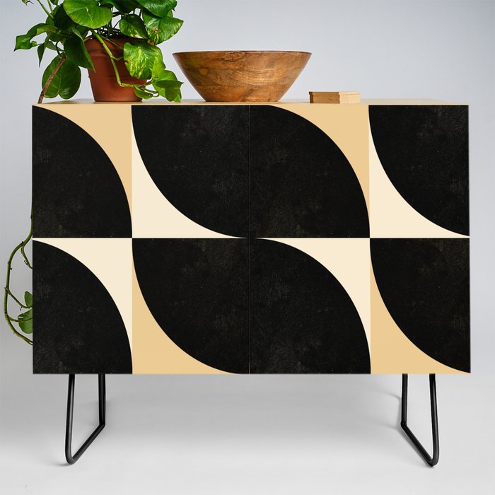 Abstraction_NEW_BLACK_CURVES_LANDSCAPE_GEOMETRIC_POP_ART_0119Z03 Credenza