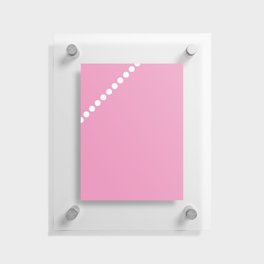 Pink and White Polka Dots Floating Acrylic Print
