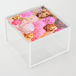 Pink sugar floral abstract fantasy 3d Acrylic Box