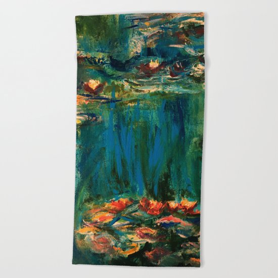 Water Lilies Beach Towel