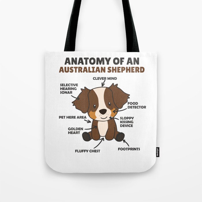 Anatomy Of An Australian Shepherd Sweet Dogs Tote Bag