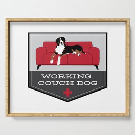 Working Couch Dog Badge Serving Tray