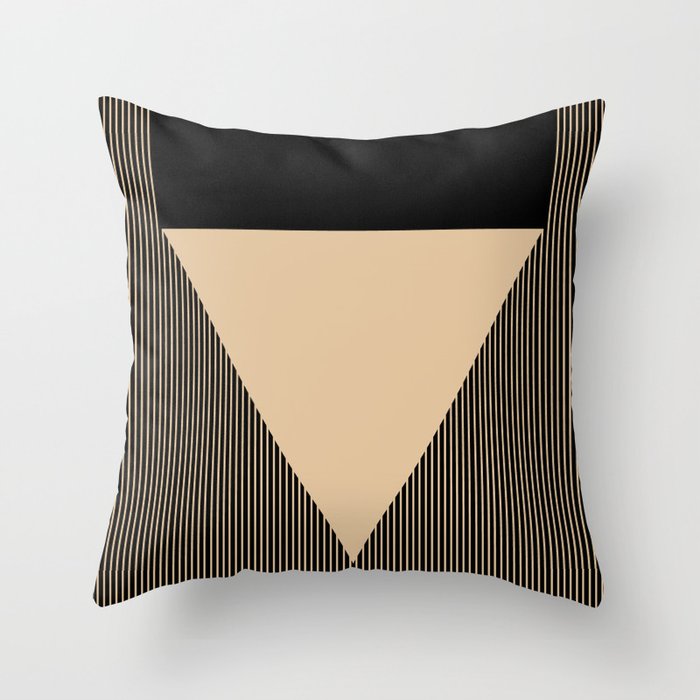 Beige Triangle Throw Pillow