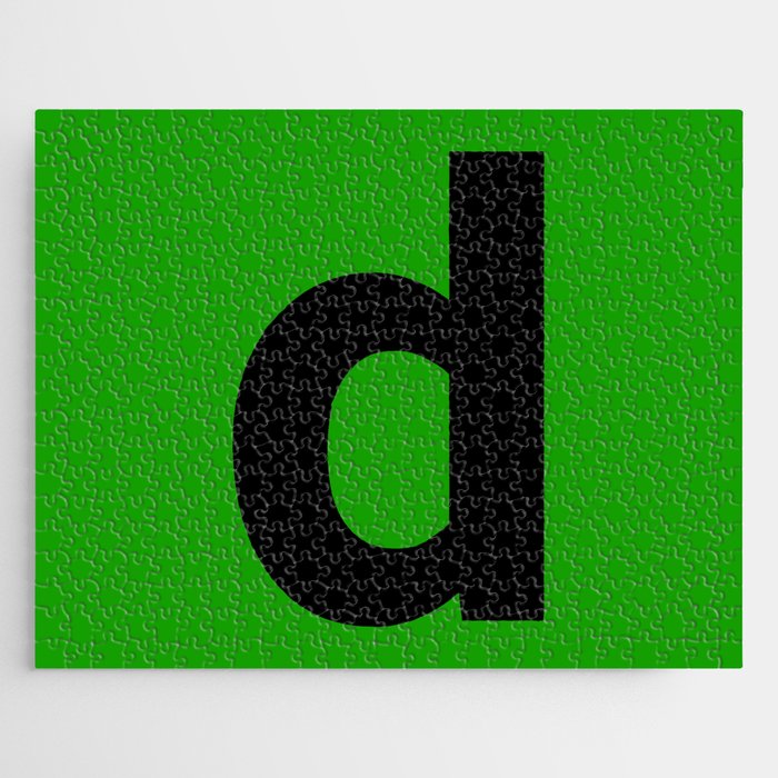 letter D (Black & Green) Jigsaw Puzzle