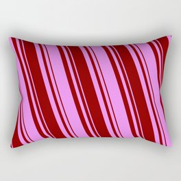 [ Thumbnail: Maroon & Violet Colored Lined Pattern Rectangular Pillow ]