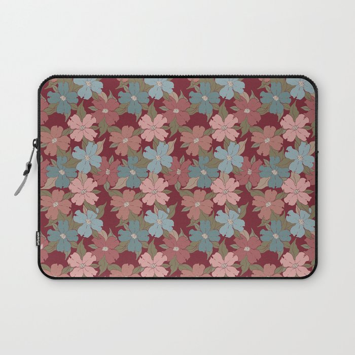 deep red and pink floral dogwood symbolize rebirth and hope Laptop Sleeve
