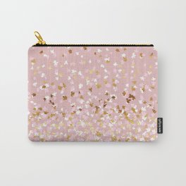 Floating Confetti - Pink Blush and Gold Carry-All Pouch