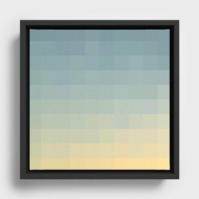 Simple Sunset Pixels Framed Canvas