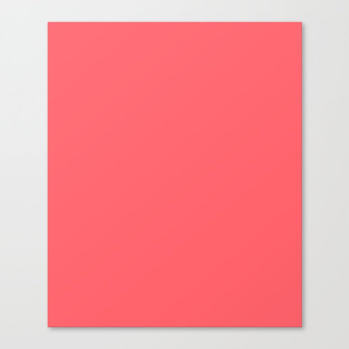Coral Red Solid Color Block Spring Summer Canvas Print