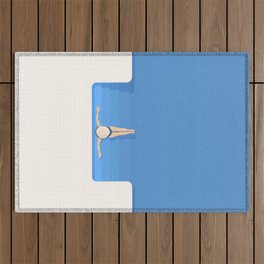 Relaxing by the Pool | Minimalistic Illustration  Outdoor Rug
