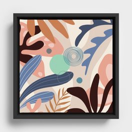 Coral Reef Abstract Framed Canvas