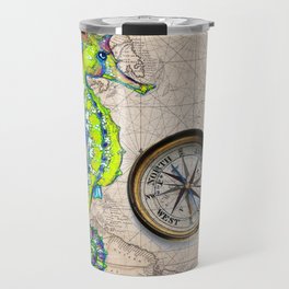 Seahorse Lime Map Travel Mug