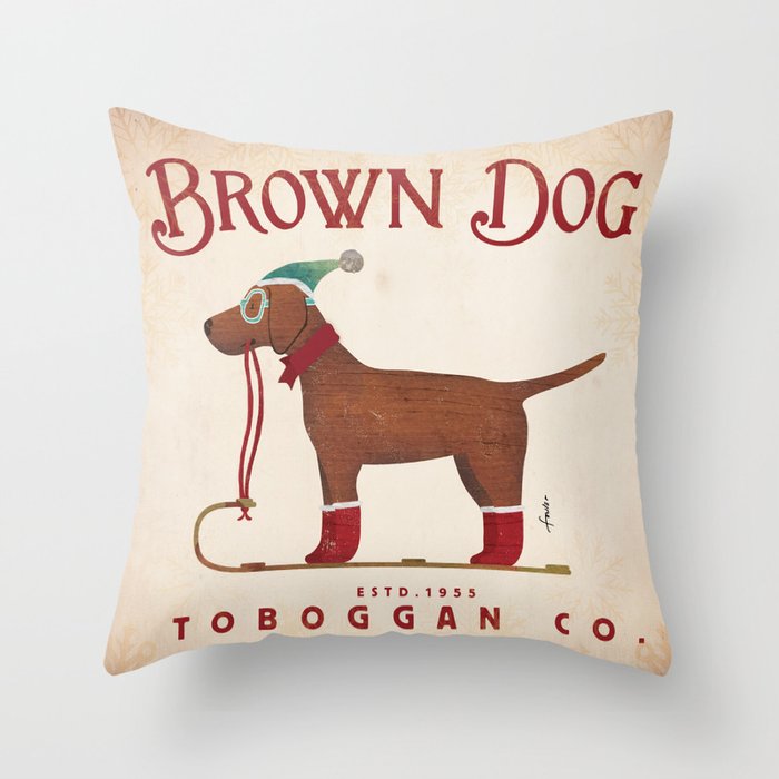 Chocolate lab christmas online pillow