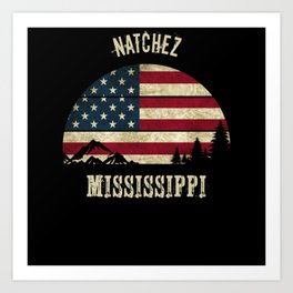 Natchez Mississippi Art Print | Mississippi State, Natchez Usa Flag, Usa Flag Vintage, Mississippi Ctiy, Usa Flag, Mississippi, Natchez Mississippi, American Flag, America, Natchez 