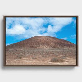 Lonely Mountain rise above the land Framed Canvas
