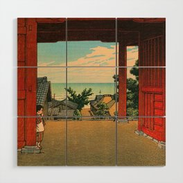 Tamon Temple at Hamahagi BY Kawase Hasui Wood Wall Art