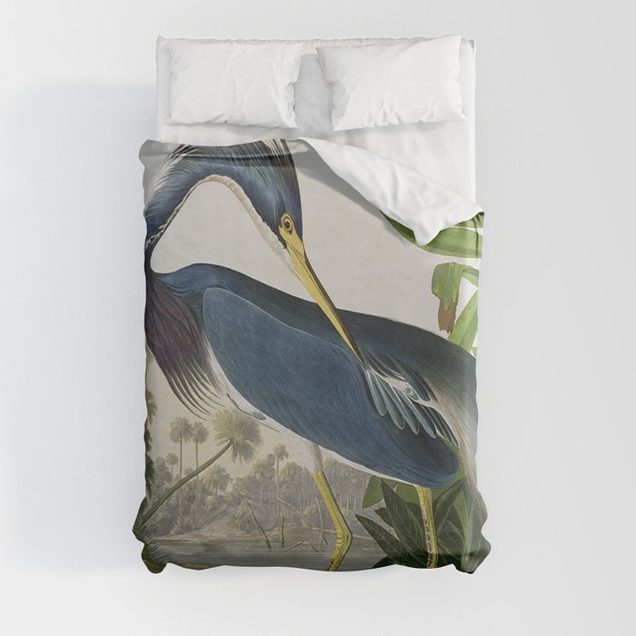 John James Audubon Louisiana Heron Painting Duvet Cover