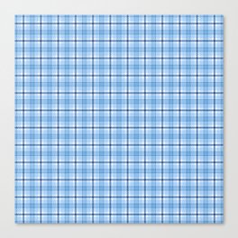 Light Blue Tartan Gingham Plaid Canvas Print