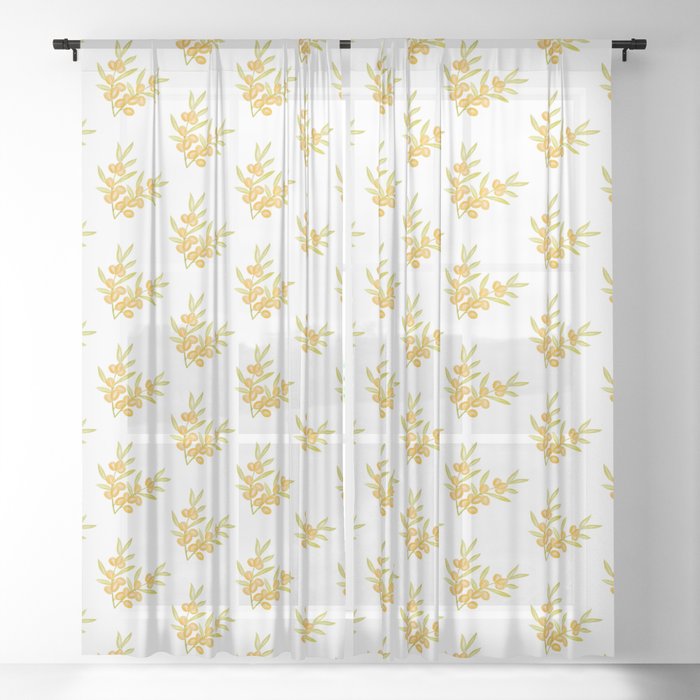 Seabuckthorn Pattern #1  Sheer Curtain