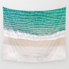 White & Blue Green Beachy, Nelson Bay Wall Tapestry