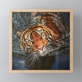 Tiger Shadow Framed Mini Art Print