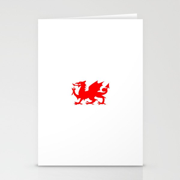 WELSH DRAGON red with white shadow. Stationery Cards