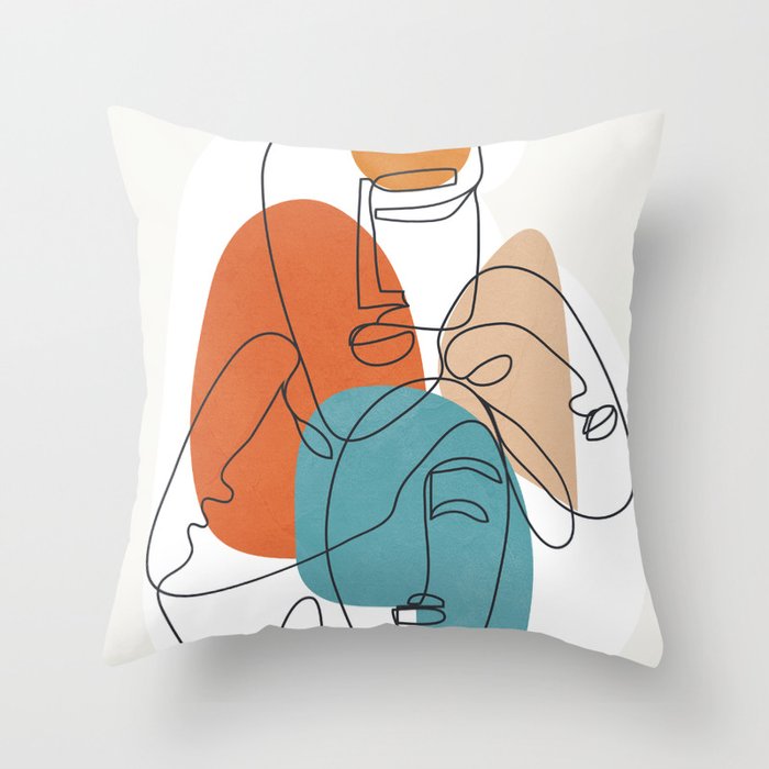 Abstract Faces 28 Throw Pillow