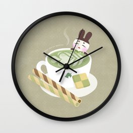 Matcha Latte Onsen Wall Clock