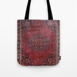 Old Century Persia Authentic Colorful Purple Blue Red Star Blooms Vintage Rug Pattern Tote Bag