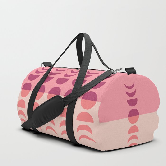 Moon Phases 20 in Coral Purple Beige Pink Duffle Bag