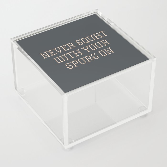 Cautious Squatting, Black and White Acrylic Box