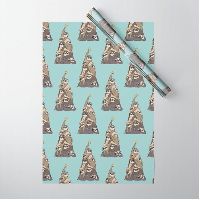 Christmas Tree  Sloths Wrapping Paper