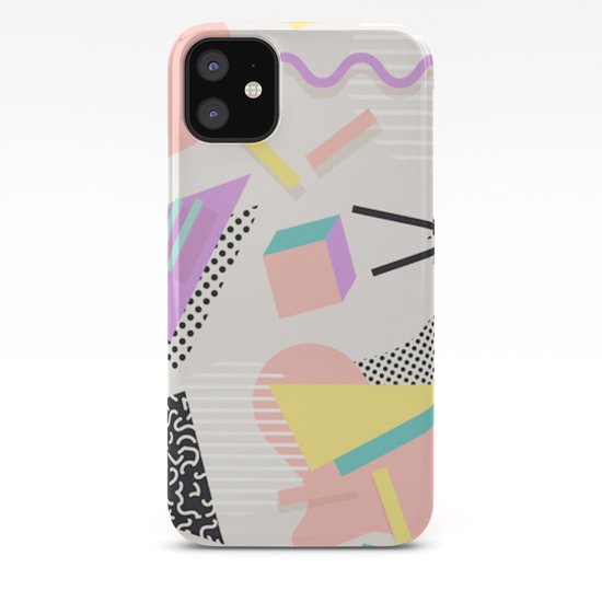 80s 90s Retro Abstract Pastel Shape Pattern Iphone Case By