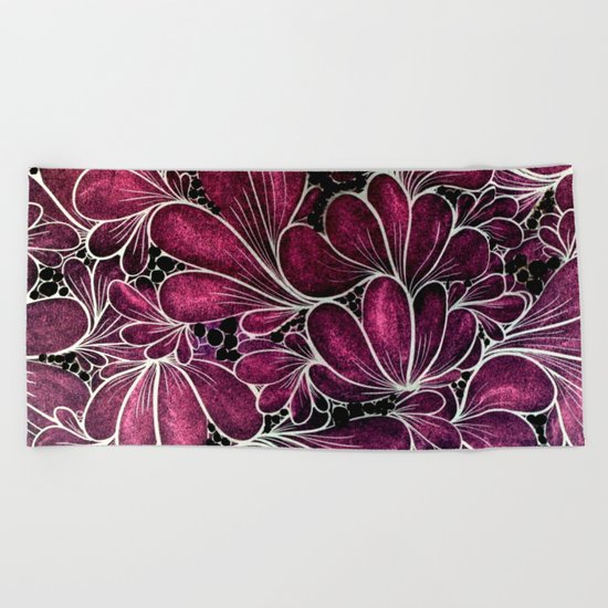 Funny Flowers Beach Towel