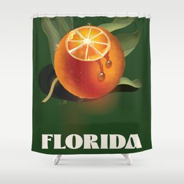 Florida oranges travel poster Shower Curtain