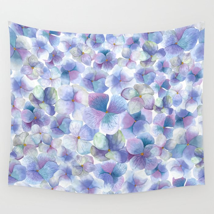 Romantic small blue flowers Wall Tapestry