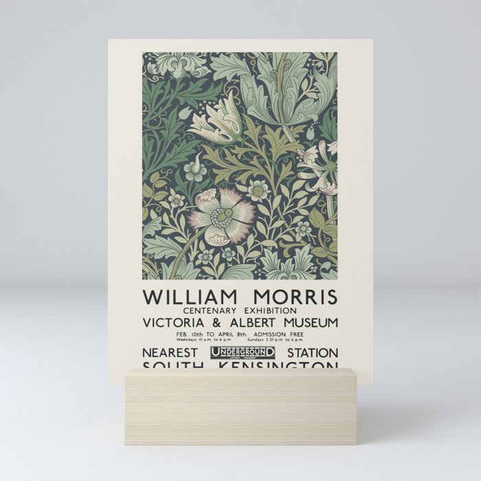 William Morris - Exhibition poster for The Victoria and Albert Museum, London, 1934 Mini Art Print