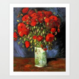 Vincent Van Gogh Vase of Red Poppies 1886 Art Print