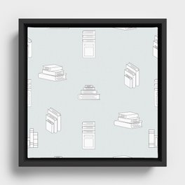 Stack of Books Flat Design Seamless Pattern Framed Canvas