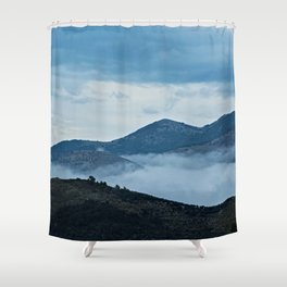 Hills Clouds Scenic Landscape Shower Curtain